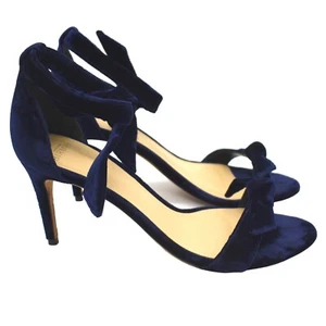 Alexandre Birman Blue Velvet Tie Stiletto Heels Size 40 - Imagen 1 de 10