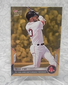 2022 TREVOR STORY BOSTON RED SOX Topps Now 3 HR Gold Bonus Card Variation ODB-6 - Picture 1 of 2
