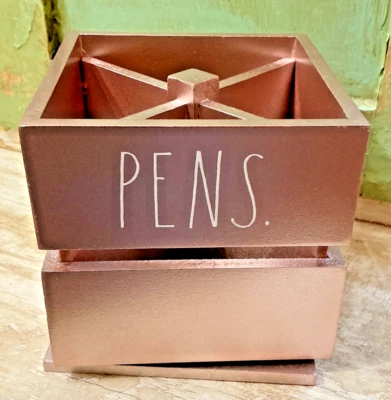 Organizador giratorio para bolígrafo/lápiz giratorio Rae Dunn oro rosa Foto 1 de 4