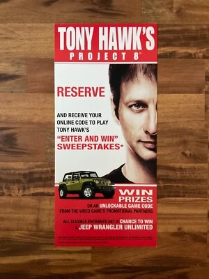 Tony Hawk's Project 8 Video Game Store Display Sign 12x26 Skateboarding Promo - Image 1 of 3