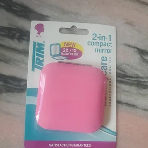 Trim Dual Magnification 1X/2X Pink Compact Mirror for Makeup and Grooming - Picture 1 of 4