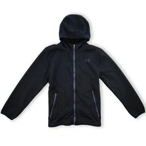 Under Armour Kids Storm ColdGear Hoodie Fleece Jacket Black Full Zip Size YXL - Picture 1 of 19