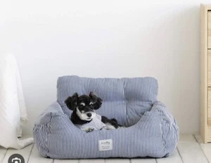 Dog Car Seat, 19.6" W x 17.7" D x 14.2" Booster seat for Small (Navy Stripe/Sm) - Picture 1 of 3