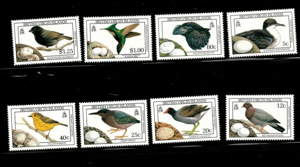 BVI 1990 - Pájaros - Juego de 8 estampillas - Scott #658-65 - MNH Foto 1 de 1