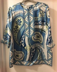 100% Silk Paisley Tunic - Picture 1 of 4