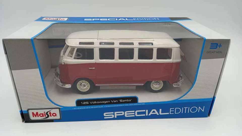  MAI31956R Maisto Volkswagen T1 Van Samba Minibus 1962 1/25 - Immagine 1 di 2