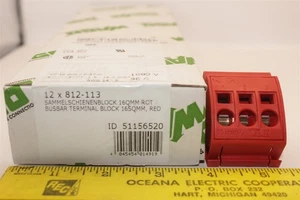 12 PIECE WAGO 812-113 BUSBAR TERMINAL BLOCK 16mm² (RED) - Picture 1 of 3