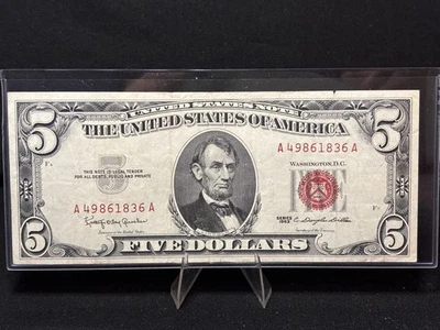 1963 RED SEAL UNITED STATES NOTE CIRCULATED - Image 1 of 2