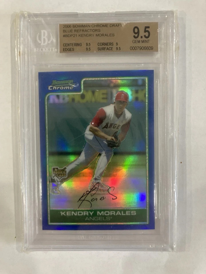 Tarjeta de radiocontrol Bowman Chrome Draft Blue Refractor Kendry Morales 2006 BGS 9,5 Foto 1 de 1