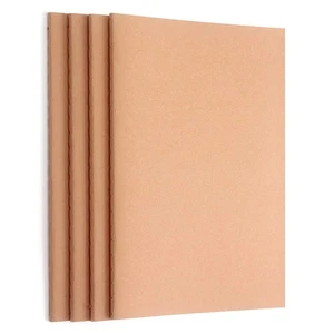ZZTX 4 Pack Blank Kraft Notebooks, Blank Paper Sketchbooks for Drawing Doodl... - Picture 1 of 8