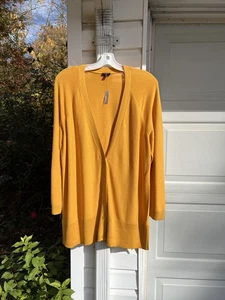 NWT Talbots Pretty Golden Yellow V-Neck Long Sleeve Cardigan 2X 18W 20W - Picture 1 of 6