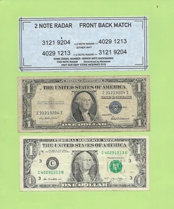 '31219204 & 40291213' .. FORWARD & BACK $1 SERIAL MATCH .. 1935F & 2013 - Picture 1 of 1