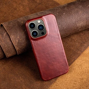 For iPhone 17 Air 16 15 Pro Max Case Business Retro Genuine Leather Phone Cover - Picture 1 of 25