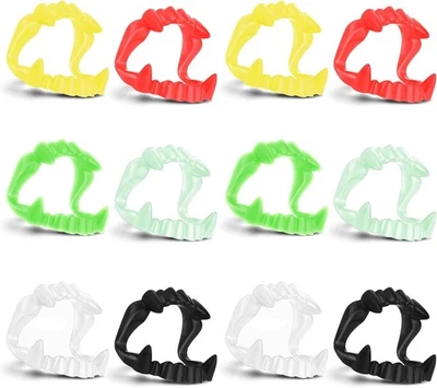 Ouligay 12 piezas Dientes de Halloween Plástico Vampiro Brillan en el...  Foto 1 de 4