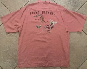 Tommy Bahama Dr. Cocktail Board Certified Silk Shirt Large Salmon - Picture 1 of 8