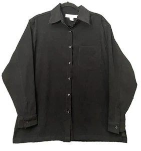 Chandler Hill Collections Size Large Button Up Black Shirt Top Women Pocket - Picture 1 of 10