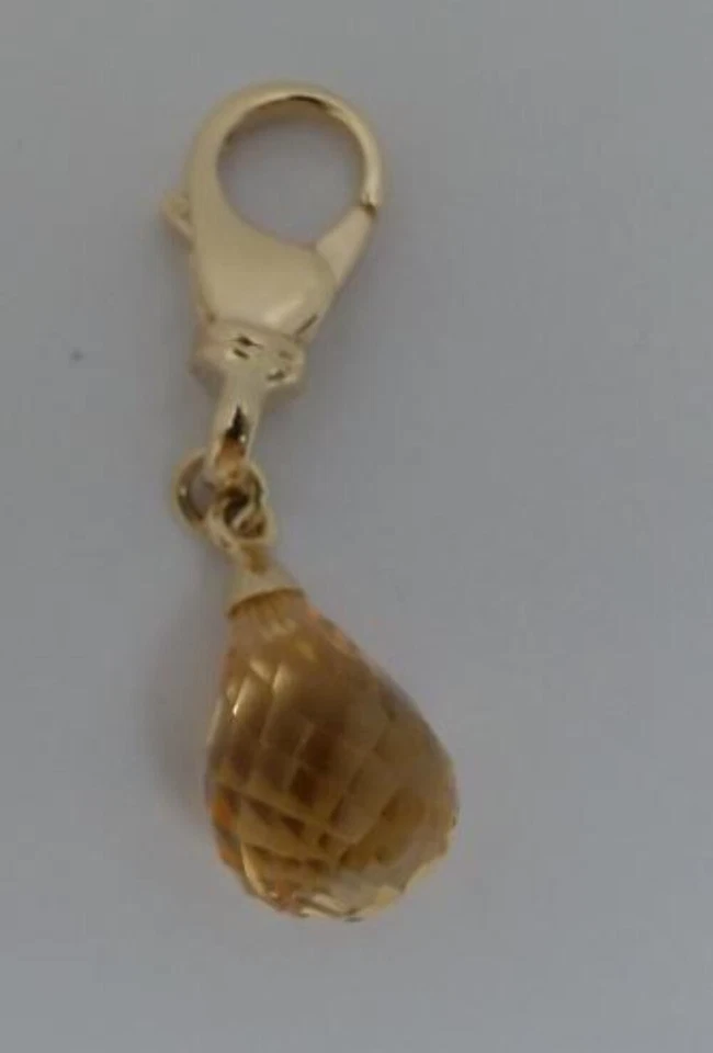 Tirador de cremallera de citrino de oro amarillo de 14K Foto 1 de 1