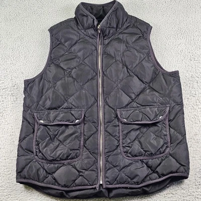 Woolrich Quilted Down Vest Mens XL Black Zip Front Patch Pockets Puffer Warm - Image 1 of 4