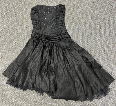 Vestido asimétrico sin tirantes ZUM ZUM de colección años 80 talla 9 negro hecho en EE. UU. Foto 1 de 4