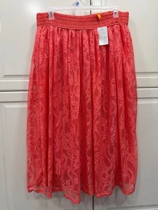 Falda Magic Miss Coral XXL Floral Encaje Cintura Elástica Hecha en China Lavable a Máquina - Imagen 1 de 5