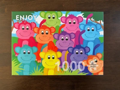 Enjoy "Rainbow Monkeys" Suzanne Chapman 1000 Piece Jigsaw Puzzle-Complete - Image 1 of 4