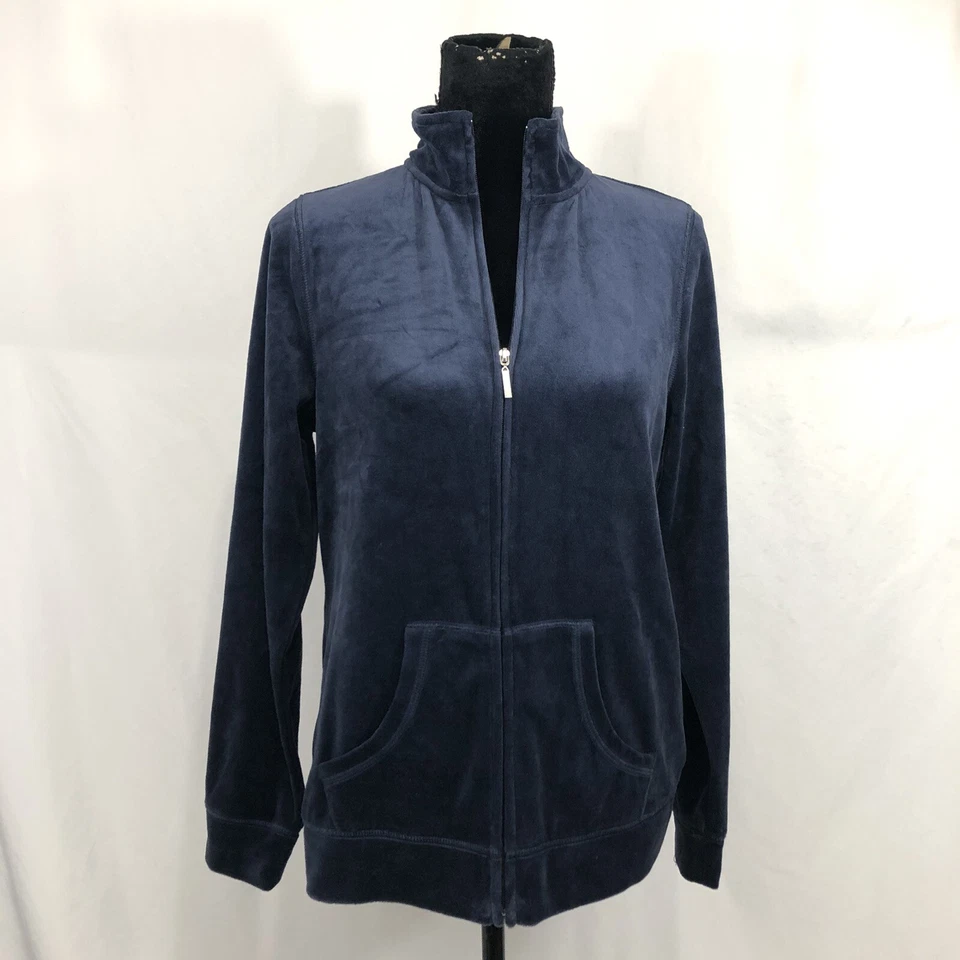 Exertek NWT Womens Size S Blue Long Sleeve Full Zip Velour Jacket - Image 1 of 4