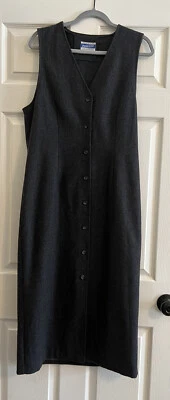 Pendleton Woolen Mills Vintage 8 Lana Virgen Gris Chaleco Largo Vestido Sin Mangas Foto 1 de 4