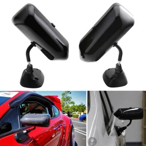 Black New F1 Style Glossy Black Car Blue For Racing Side Rearview Wing Mirror - Picture 1 of 9