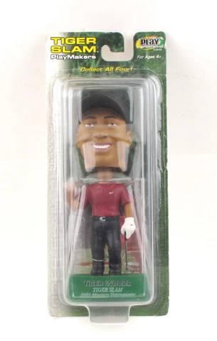 Bobblehead Doll Tiger Woods 2001 Masters Upper Deck Tiger Slam Original Pkg Cover