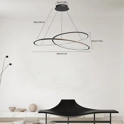 Modern LED Art Chandelier Dining Room Ceiling Pendant Hanging Light Dimmable Foto 1 de 4