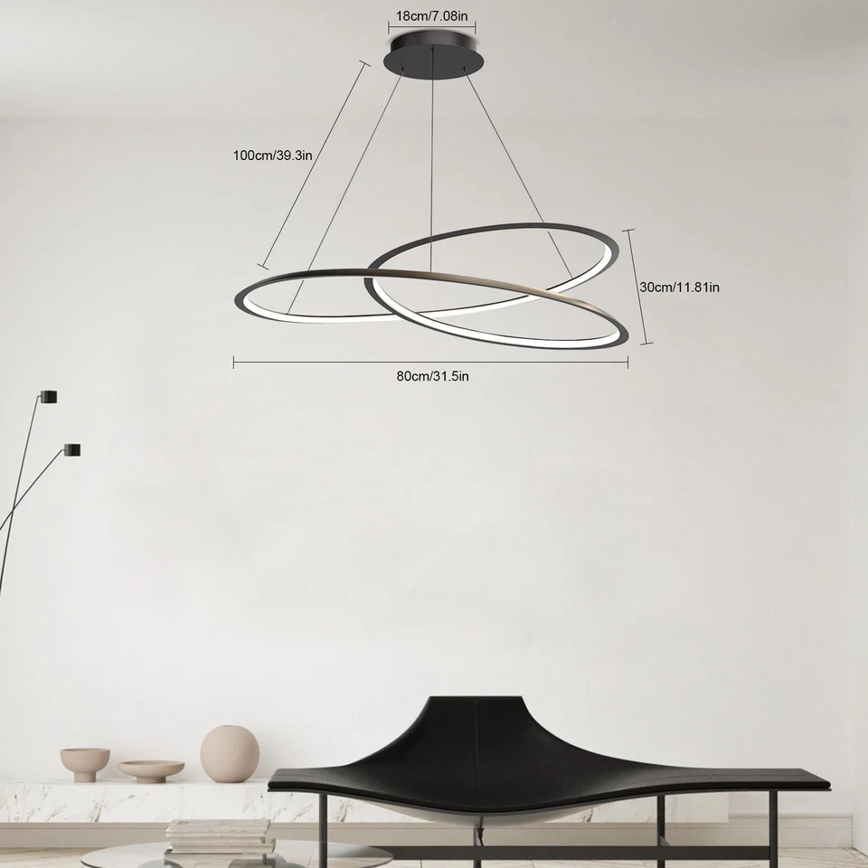 Modern LED Art Chandelier Dining Room Ceiling Pendant Hanging Light Dimmable Foto 1 de 4