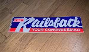 1970's Illinois Congressman TOM RAILSBACK Bumper Sticker - Picture 1 of 2