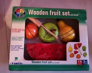 NEW IN BOX Deluxe Wooden Fruit Chopping Set. Colorful ,Fun, Educational Toy - Picture 1 of 3