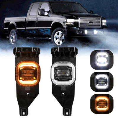 2PCS Bumper LED Fog Lights DRL / Turn Lamps For Ford F-250 F-350 2005 2006 2007 - Image 1 of 4