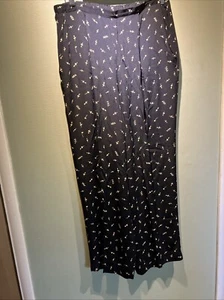 Carole Little Petites - Damen VNTG 80er 90er schwarz weites Bein Hose Freizeit fließend FAB - Bild 1 von 10