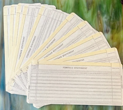 10 x Fortran Statement Punch Cards 1970’s  07-12682-008  University of London - Image 1 of 3