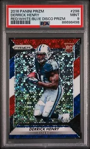 Derrick Henry 2016 Panini Prizm Red/White/Blue Disco Prizm RC #298 PSA 9 - Qty - Picture 1 of 3