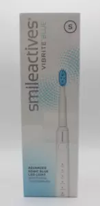 New SmileActives Vibrite BLUE Advanced Sonic Blue LED Light Whitening Toothbrush - Picture 1 of 4