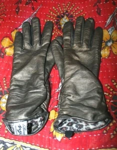 Renee's NYC Accessories Bronze Brown Metallic Leather Lined Gloves - Picture 1 of 3