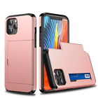 For Iphone 15 14 13 12 11 Pro Max Xr X Shockproof Credit Card Pocket Case Cover