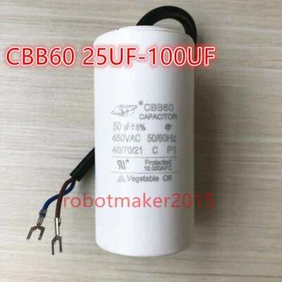 CBB60 30UF/35UF/40/45/50/60/70/80/100UF 450VAC 450V Capacitor Kondensator (Wire) - Bild 1 von 3