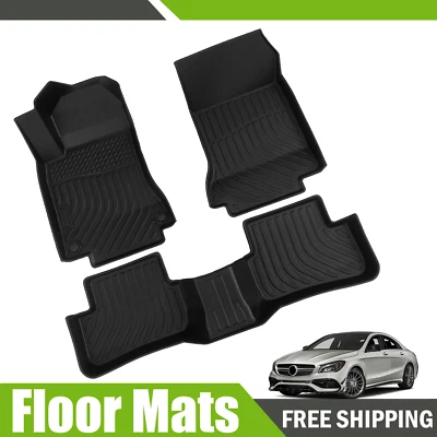Floor Mats for Mercedes Benz CLA180 CLA250 CLA200 2014-2019 All Weather TPE 3pcs - Imagem 1 de 4