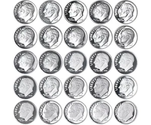 1992-2024 S Roosevelt Dimes 90% Silver Gem DCam Proof Run 33 Coin Set - Picture 1 of 1