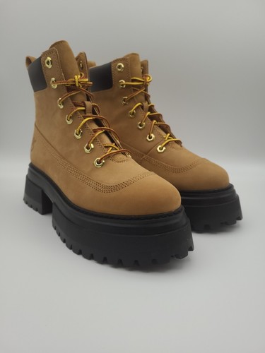 Stivali Timberland Sky 6" donna misura 8 5 pizzo nero grano TB0A2KMU231 nuovi