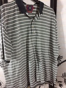 Byron Nelson Size XXL Golf Polo Shirt Eleven Straight Striped Green Tan Blue S/S - Picture 1 of 1