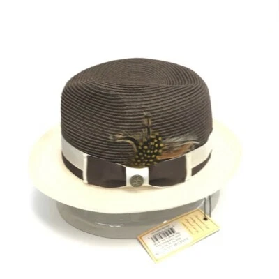 Sombrero Fedora Steven Land Para Hombre Marrón Oscuro Marfil Colección Firma Talla Pequeña Foto 1 de 4