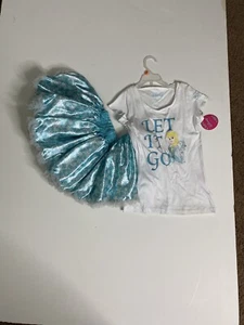 Disney 2 Piece Elsa Petticoat Skirt Slip Tshirt Med 7/8 - Picture 1 of 7
