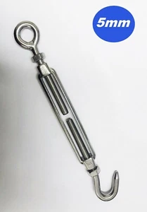 5mm Turnbuckle Eye/Hook Stainless Steel 316 Boat Marine Shade Sail - Picture 1 of 2