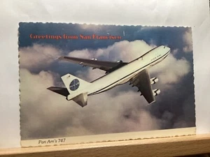 Pan American Airlines (Pan Am) Boeing 747: - Vintage Postcard - Picture 1 of 3