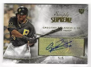 Gregory Polanco 2014 TOPPS SIMPLY SUPREME AUTOGRAPH CARD #/5 Pirates ORIENT AUTO - Picture 1 of 2